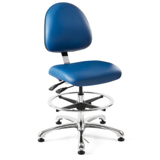 Bevco 9551M-E2-Blv Vinyl Chair - ESD/ISO 5 Cleanroom Seating Solution