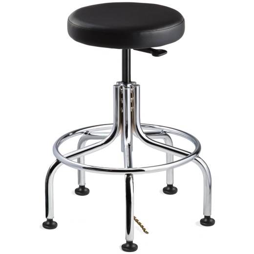 Bevco 3610E-V-Blk Vinyl Stool with Chrome Tubular Steel Base