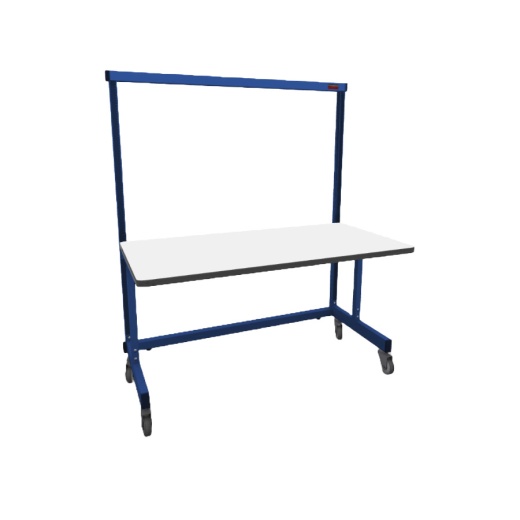 Production Basics 1184 C-Leg Station, W/ Casters, 36"D x 36"W, ESD, 750Lb, Blue, C-Leg Series