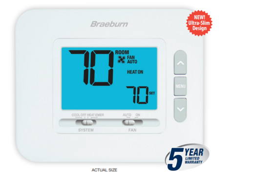 Braeburn Economy Thermostat Non-Programmable 2 Heat / 1 Cool