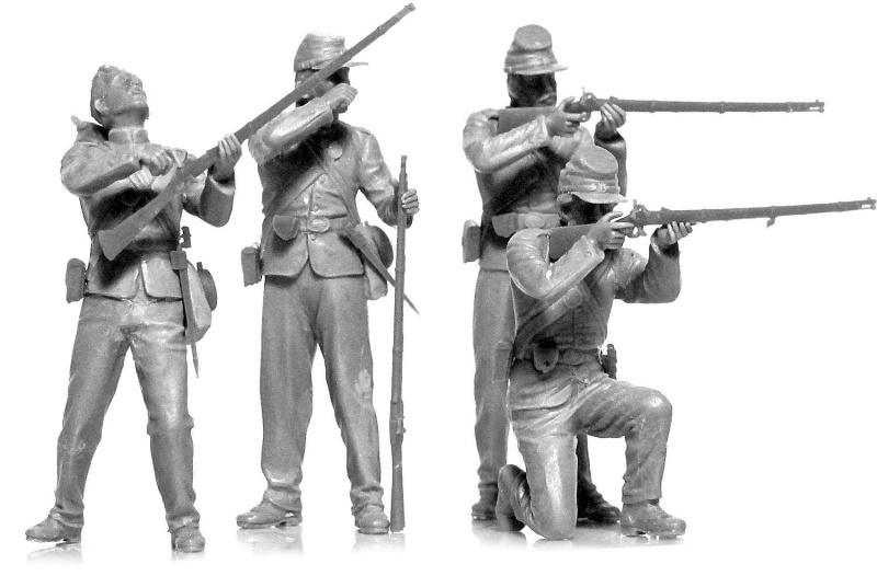 Icm American Civil War "Union" Infantry Plastic Figures, 1/35 Scale