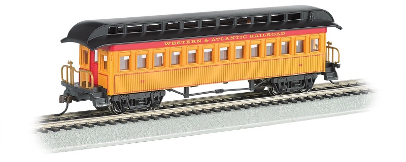 Bachmann Ho Scale Old-Time Coach Car With Rounded-End Clerestory Roof, Western & Atlantic Railroad