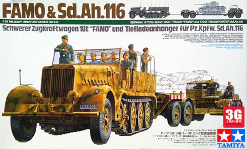 Tamiya German "Famo" & Tank Transport Plastic Model Kit, 1/35 Scale