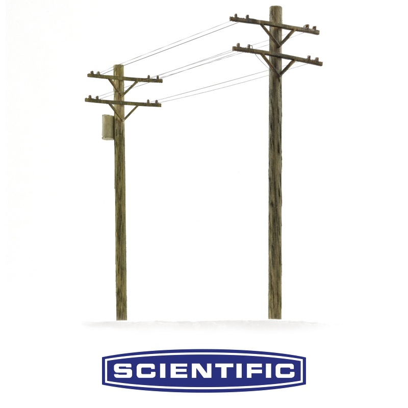 O Scale Deluxe Telephone Pole Kit Bulk Pack By Scientific