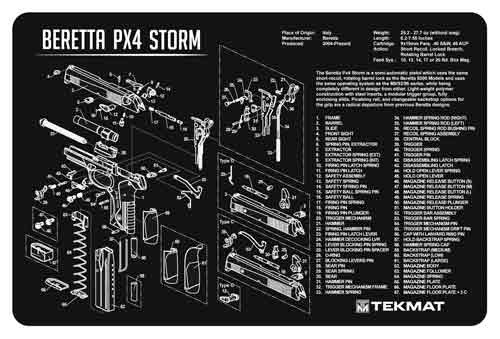 Tekmat Armorers Bench Mat 11\"X17\" Beretta Px4 Pistol