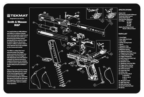 Tekmat Armorers Bench Mat 11"X17" S&W M&P Pistol