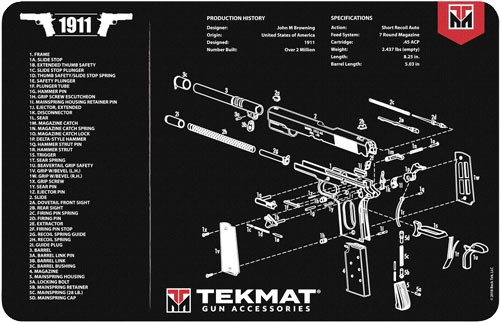 TekMat Armorers Bench Mat for 1911 Pistol