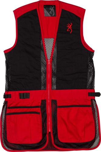 Browning Mesh Shooting Vest R-Hand Youth's Lg Black/Red