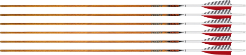 Easton Arrow 6.5 Carbon Legacy 400 4\" Feather Left Heli. 6Pk