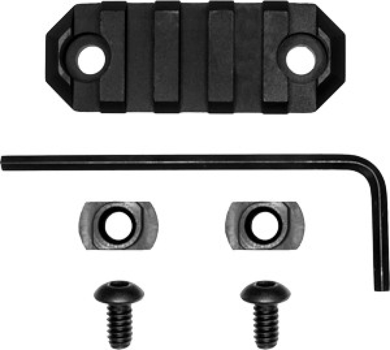Grovtec Rail Section M-Lok 2.2\" 5 Slot Aluminum Black