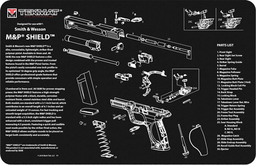 Tekmat Armorers Bench Mat 11\"X17\" S&W M&P Shield Black