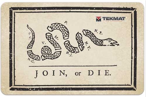 Tekmat Armorers Bench Mat 11\"X17\" Join Or Die Flag