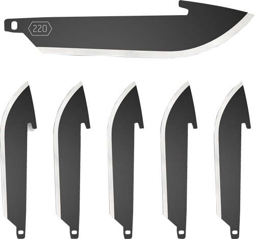 Outdoor Edge 2.2\" Drop Point Blade Pack Black Blades 6-Pack