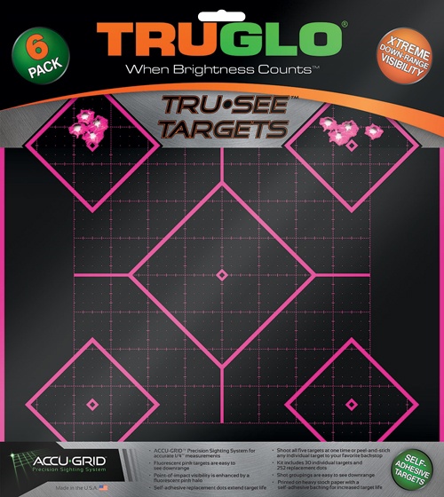 Truglo Tru-See Reactive Target 5 Daimond 6-Pack Pink