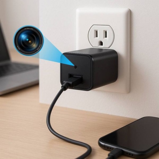 Koios 1080P Wifi Nanny Cam USB Wall Travel Charger Camera