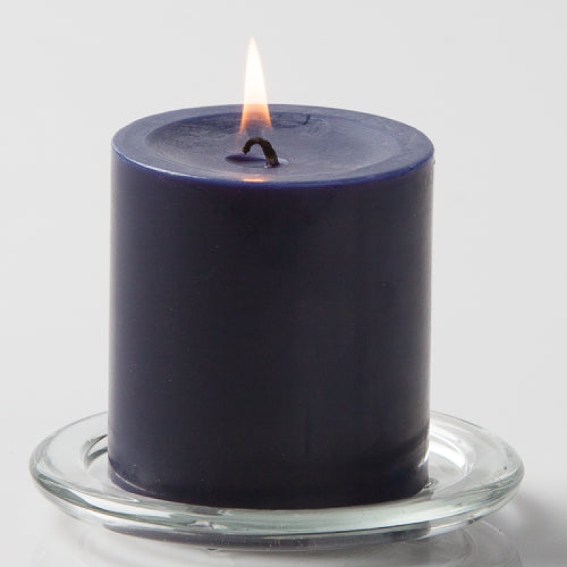Richland Pillar Candle 3"X3" Navy Blue