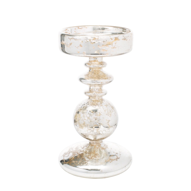 Richland Pillar Holder Unique Mercury Bubble - 7.3" - Set Of 6