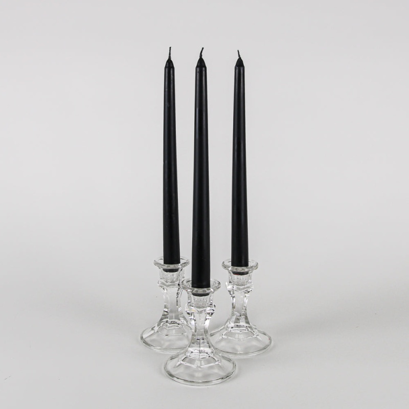 Richland 10" Black Taper Candles, Set of 10