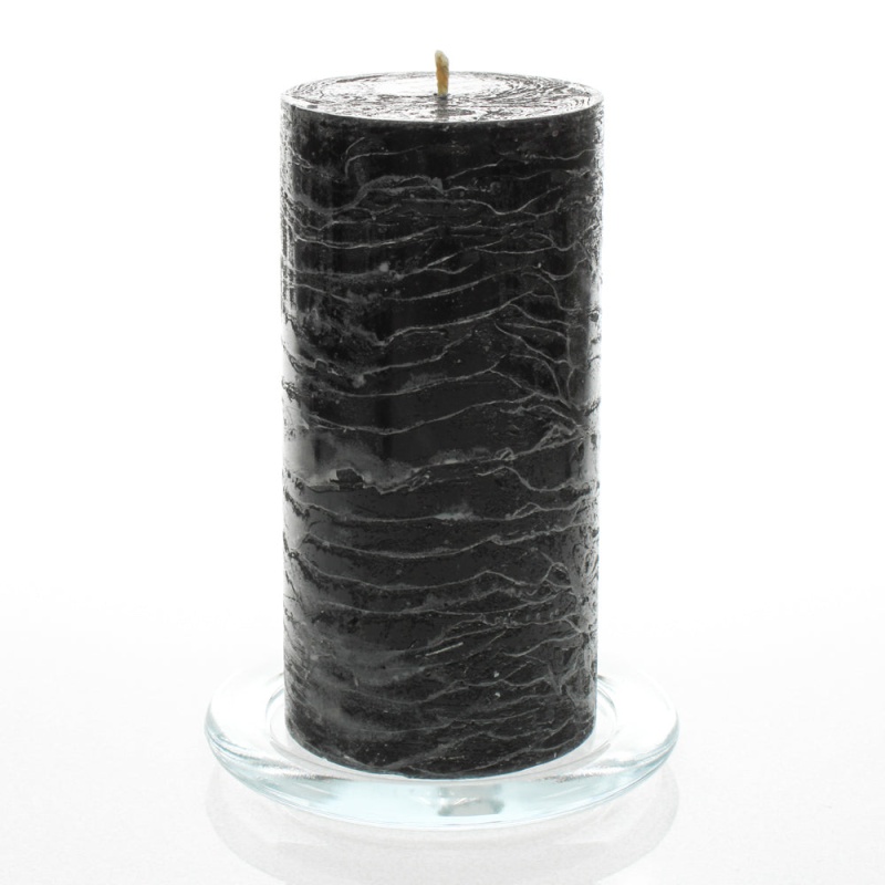 Richland Rustic Pillar Candle 3" x 6" Black Set of 12