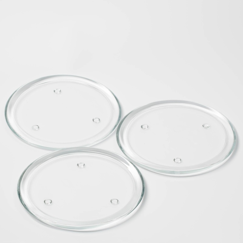 Richland Round Glass Pillar Plate 8" Set of 8