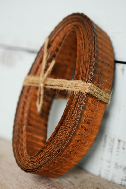 Rusty Corrugated Tin Ribbon 1In 15Ft