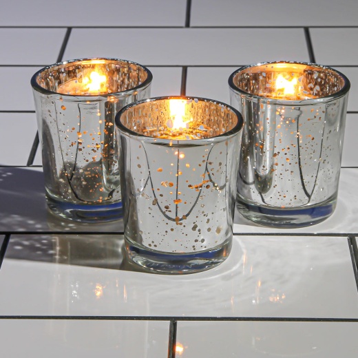 Richland Votive Candles & Richland Mercury Votive Holders Set of 12