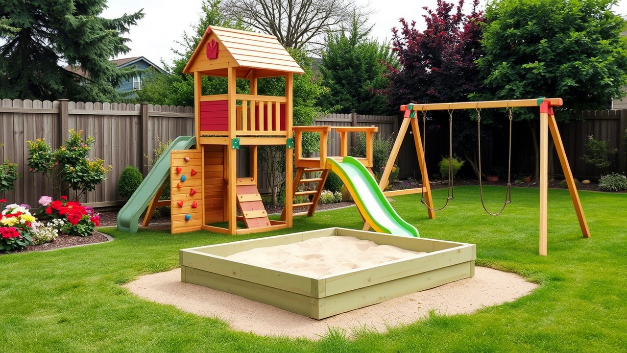 playset with sandbox