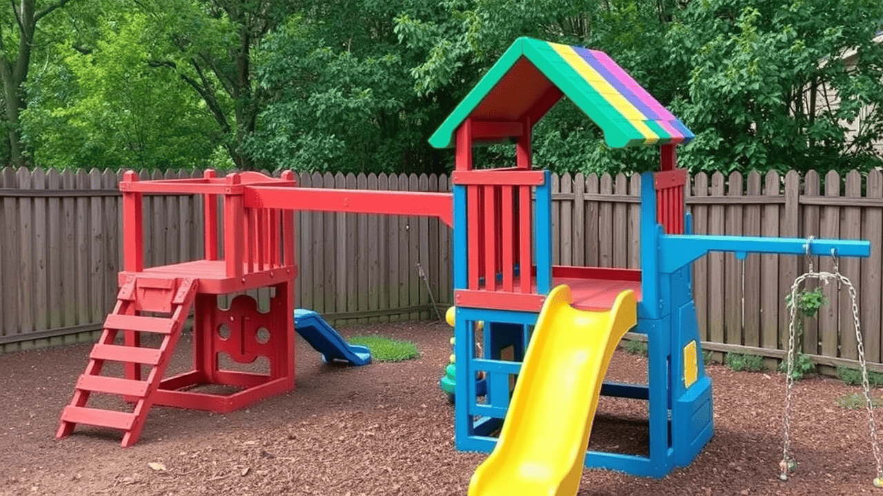 used rainbow playset