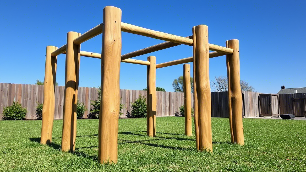 wooden monkey bars