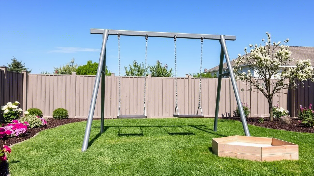 Grey Swing Set